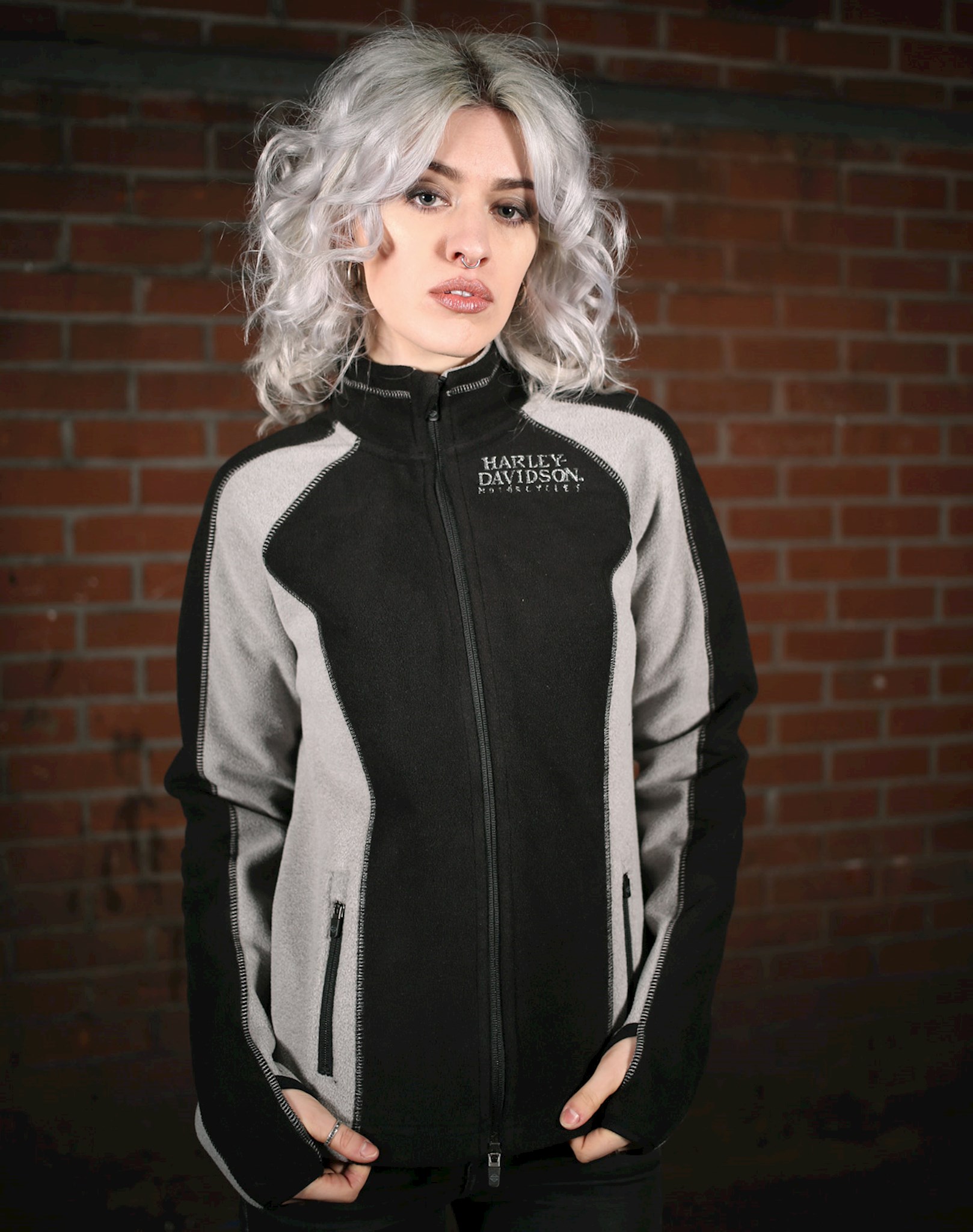 harley davidson skull windproof fleece jacket