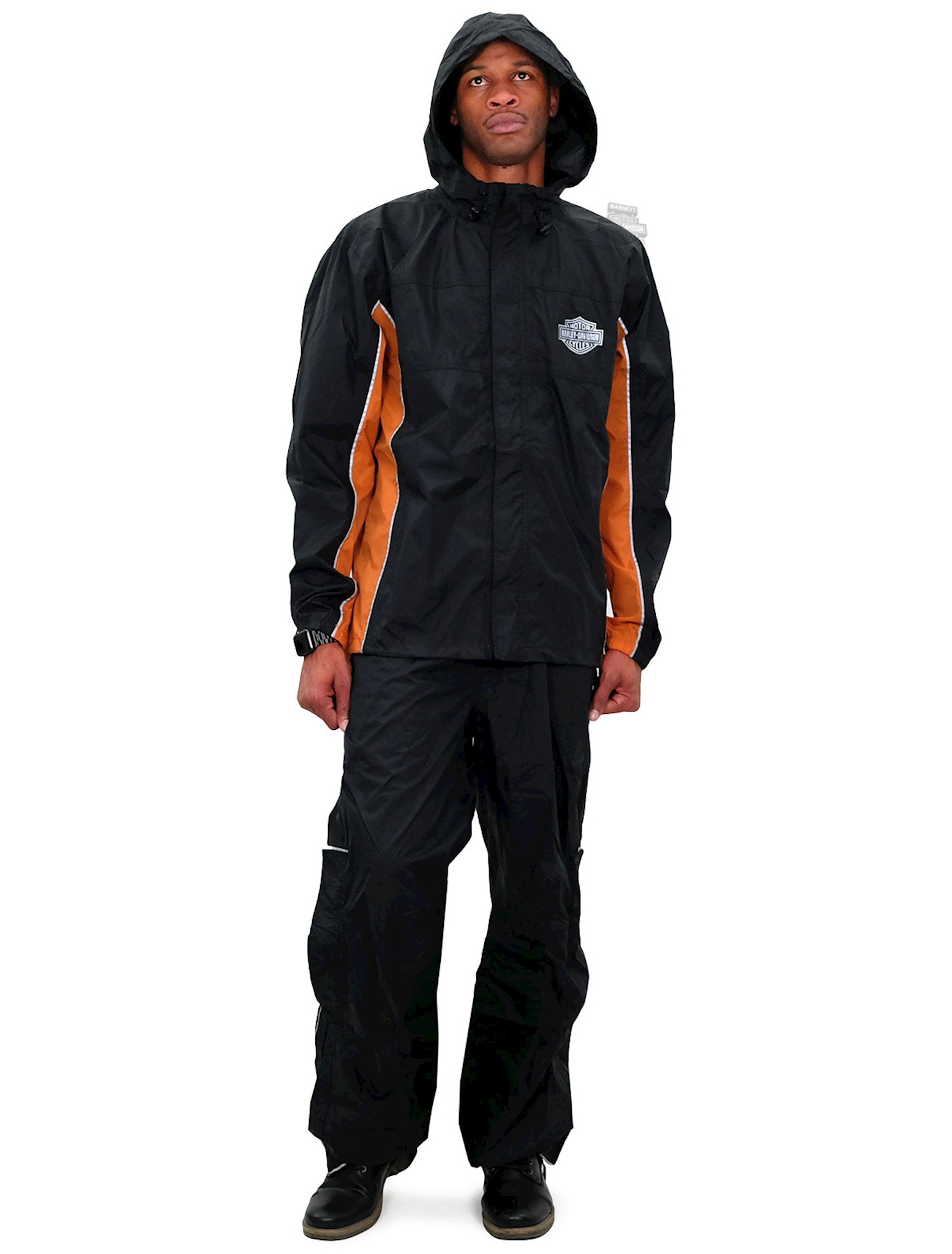 Harley-Davidson® Men's Generations Rain Suit Black & Orange