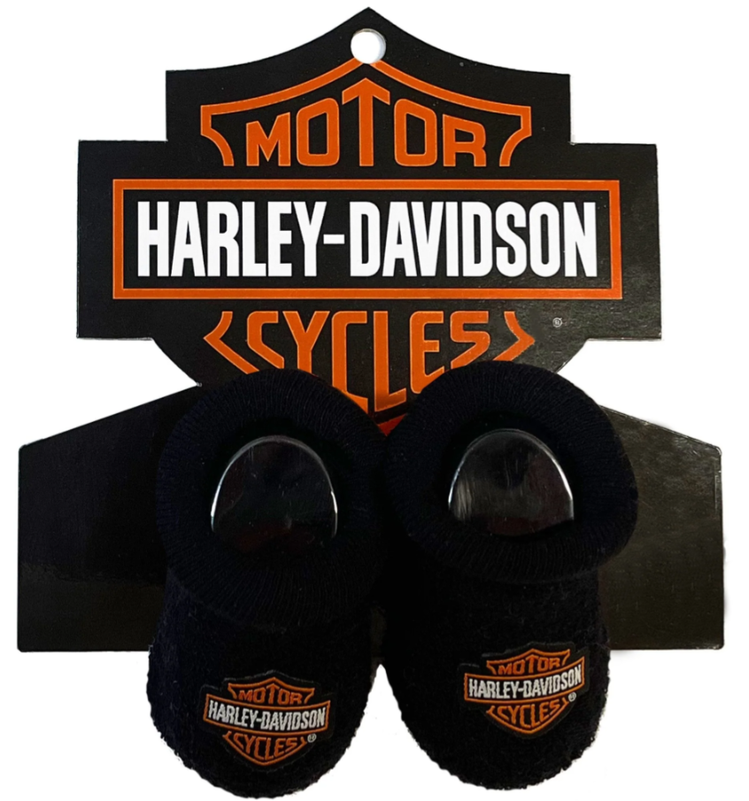 7059325 Harley Davidson Baby Boxed Terry Booties Black Motor Saloon Harley Davidson dealer