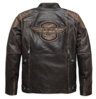 98053-19EM/042L - Harley-Davidson® Men's Leather Jacket Trostel Triple ...