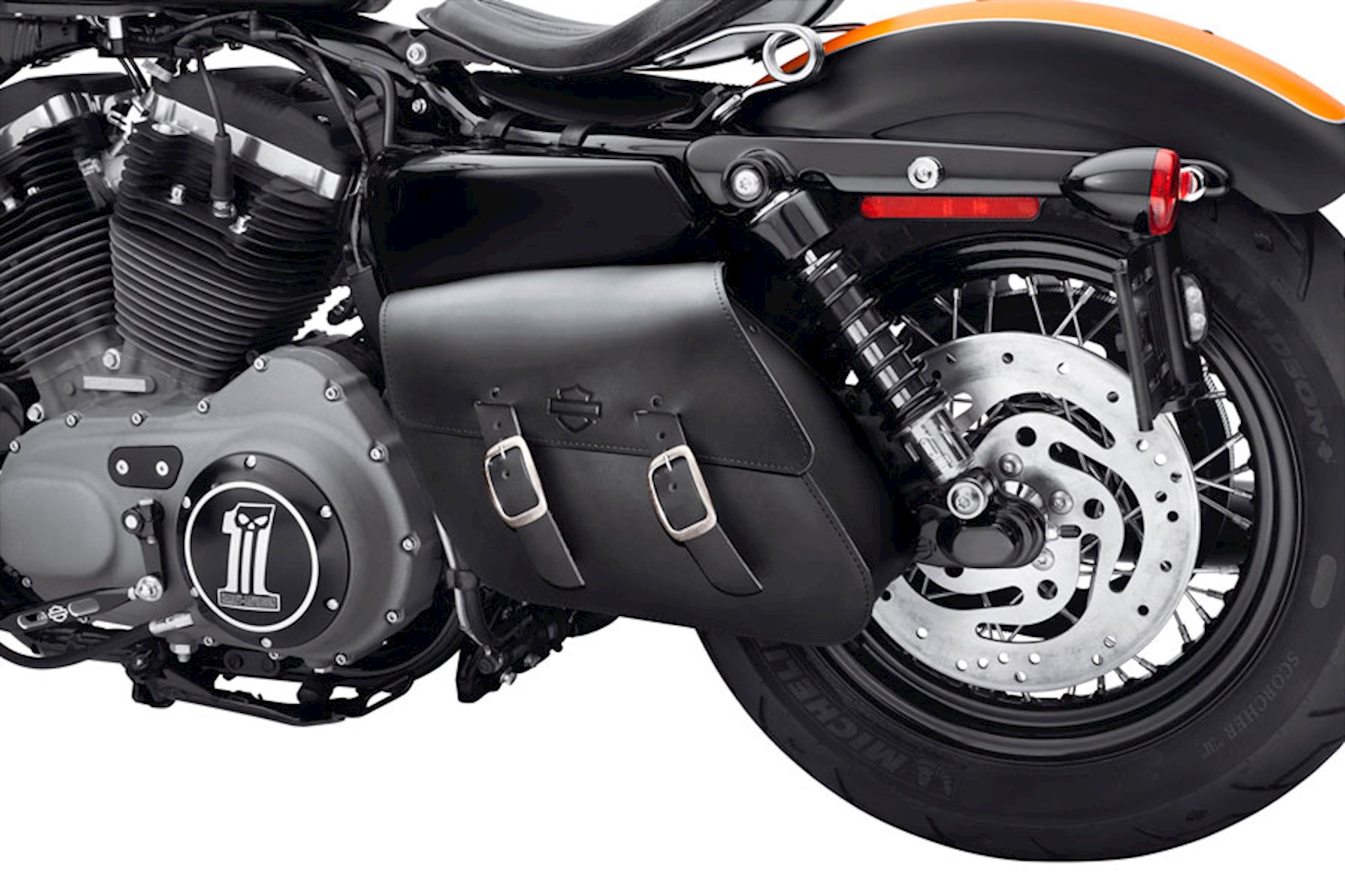 Harley davidson single on sale sided swingarm bag