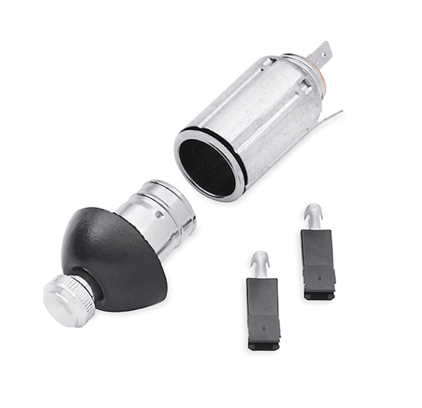 harley davidson cigarette lighter replacement Billet Fits Touring FLH FLT Large Diameter Blu Davidson logo design Cigarette lighter socket 12 volts